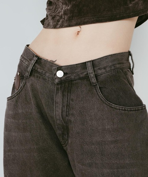 Knuth Marf(クヌースマーフ)の「Knuth Marf / クヌースマーフ wide bell-bottom denim pants(デニムパンツ・レディース・グレー/ブラウン・SMALL/X-SMALL)」の13枚目の写真