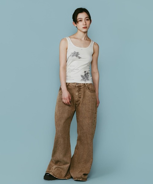 Knuth Marf(クヌースマーフ)の「Knuth Marf / クヌースマーフ wide bell-bottom denim pants(デニムパンツ・レディース・グレー/ブラウン・SMALL/X-SMALL)」の19枚目の写真