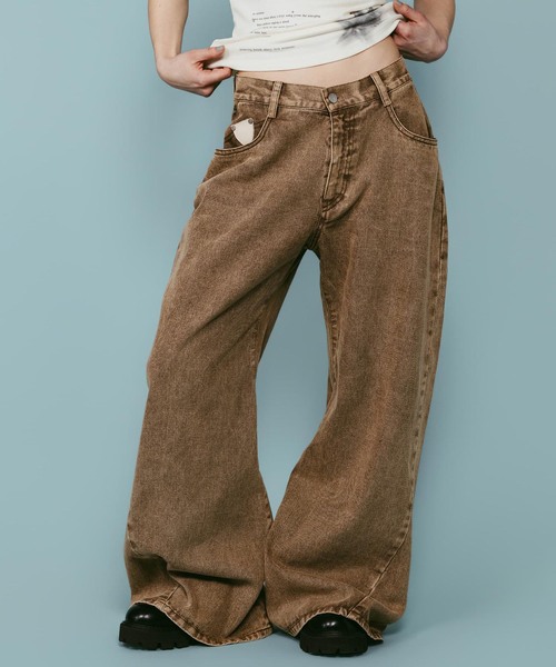 Knuth Marf(クヌースマーフ)の「Knuth Marf / クヌースマーフ wide bell-bottom denim pants(デニムパンツ・レディース・グレー/ブラウン・SMALL/X-SMALL)」の20枚目の写真