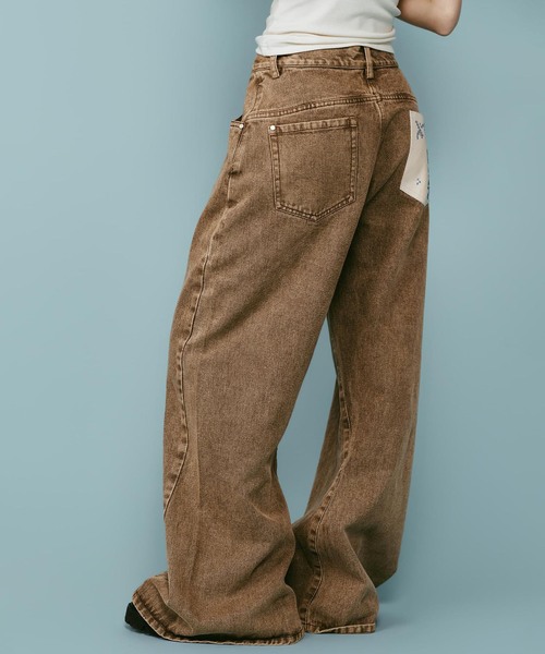 Knuth Marf(クヌースマーフ)の「Knuth Marf / クヌースマーフ wide bell-bottom denim pants(デニムパンツ・レディース・グレー/ブラウン・SMALL/X-SMALL)」の21枚目の写真