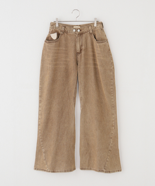 Knuth Marf(クヌースマーフ)の「Knuth Marf / クヌースマーフ wide bell-bottom denim pants(デニムパンツ・レディース・グレー/ブラウン・SMALL/X-SMALL)」の7枚目の写真