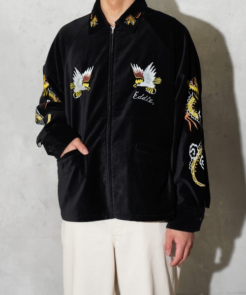 THRIFTY LOOK(スリフティールック)の「THRIFTY LOOK / スリフティールック OKINAWA SOUVENIR JACKET オキナワ スーベニアジャケット(ブルゾン・メンズ・ブラック/ブラック系その他/ブラック系その他2・MEDIUM/LARGE)」の1枚目の写真