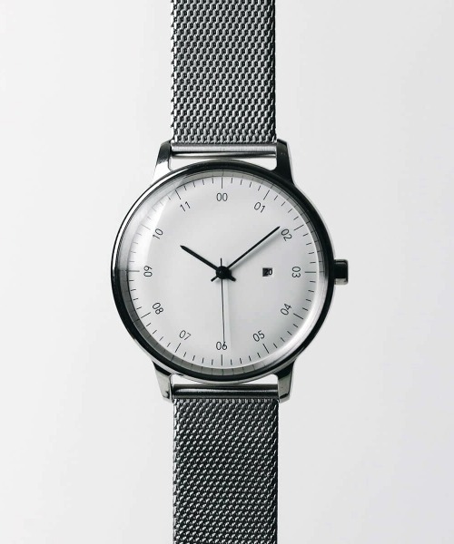 sazare(サザレ)の「「sazare/さざれ」 SK01 / SS 腕時計 SS SILVER MIRROR FINISH / WHITE DIAL / SILVER MESH(アナログ腕時計・メンズ・シルバー・38mm)」の1枚目の写真