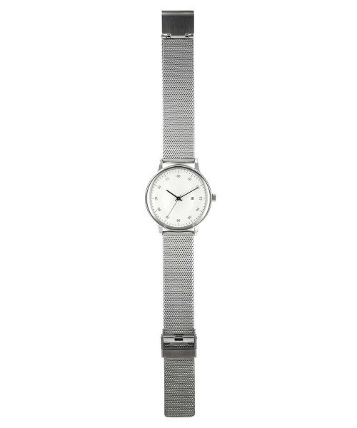 sazare(サザレ)の「「sazare/さざれ」 SK01 / SS 腕時計 SS SILVER MIRROR FINISH / WHITE DIAL / SILVER MESH(アナログ腕時計・メンズ・シルバー・38mm)」の2枚目の写真