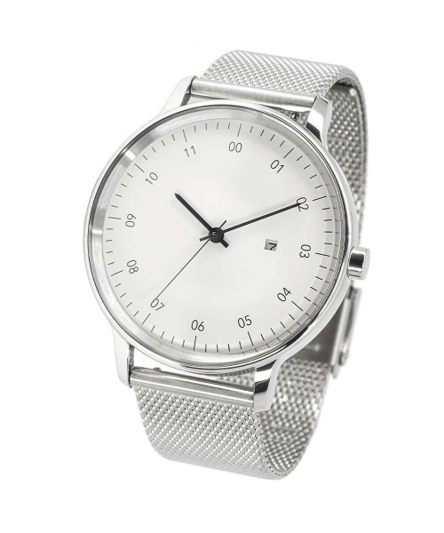 sazare(サザレ)の「「sazare/さざれ」 SK01 / SS 腕時計 SS SILVER MIRROR FINISH / WHITE DIAL / SILVER MESH(アナログ腕時計・メンズ・シルバー・38mm)」の5枚目の写真