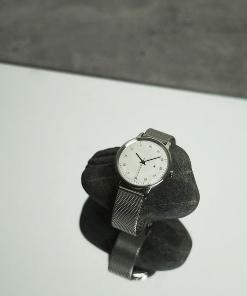 sazare(サザレ)の「「sazare/さざれ」 SK01 / SS 腕時計 SS SILVER MIRROR FINISH / WHITE DIAL / SILVER MESH(アナログ腕時計・メンズ・シルバー・38mm)」の7枚目の写真