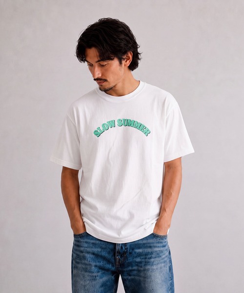 INTERPLAY(インタープレイ)の「【INTERPLAY】SLOW SUMMER S/S Tee(Tシャツ/カットソー・レディース・ホワイト/ライトブルー/グレー/ピンク/ライトグリーン・SMALL/LARGE)」の9枚目の写真