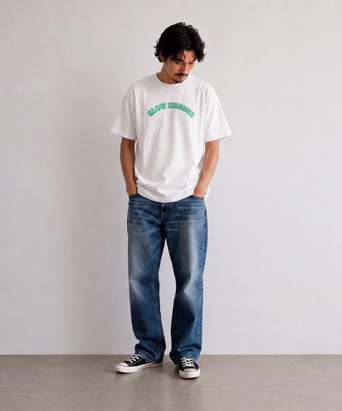 INTERPLAY(インタープレイ)の「【INTERPLAY】SLOW SUMMER S/S Tee(Tシャツ/カットソー・レディース・ホワイト/ライトブルー/グレー/ピンク/ライトグリーン・SMALL/LARGE)」の8枚目の写真