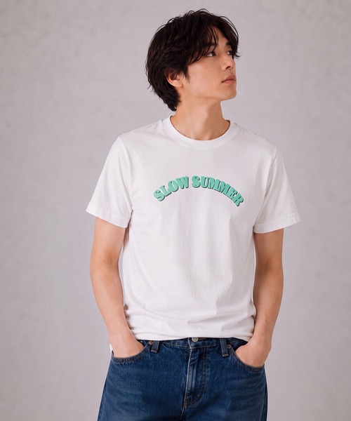INTERPLAY(インタープレイ)の「【INTERPLAY】SLOW SUMMER S/S Tee(Tシャツ/カットソー・レディース・ホワイト/ライトブルー/グレー/ピンク/ライトグリーン・SMALL/LARGE)」の7枚目の写真