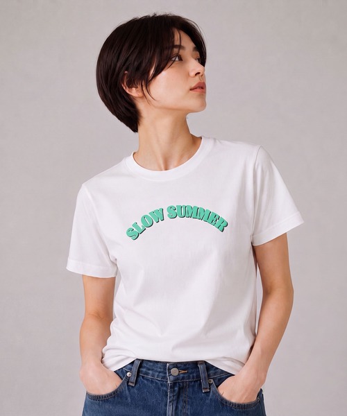 INTERPLAY(インタープレイ)の「【INTERPLAY】SLOW SUMMER S/S Tee(Tシャツ/カットソー・レディース・ホワイト/ライトブルー/グレー/ピンク/ライトグリーン・SMALL/LARGE)」の11枚目の写真