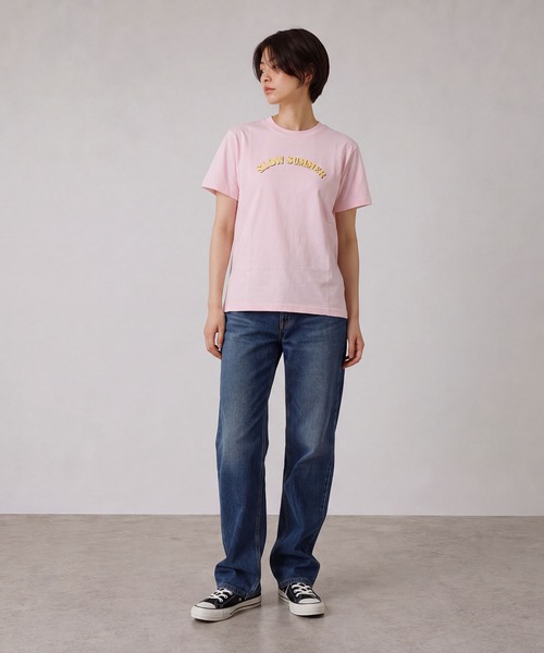 INTERPLAY(インタープレイ)の「【INTERPLAY】SLOW SUMMER S/S Tee(Tシャツ/カットソー・レディース・ホワイト/ライトブルー/グレー/ピンク/ライトグリーン・SMALL/LARGE)」の15枚目の写真