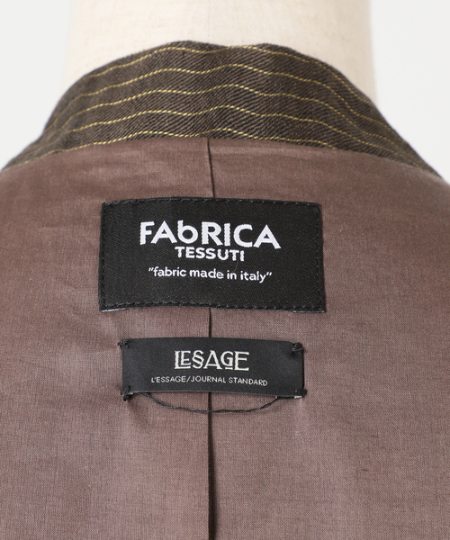 journal standard L'essage（ジャーナルスタンダードレサージュ）の「FABRICAリネンストライプベスト（ベスト・レディース・ブラウン・FREE）」の18枚目の写真