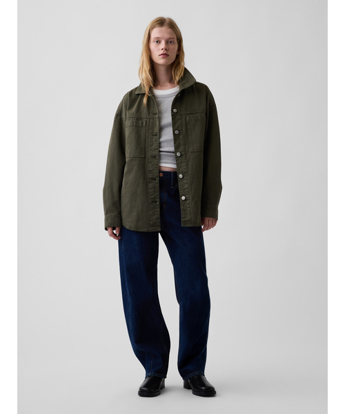 GAP(ギャップ)の「オーバーサイズ シャケット(その他アウター・レディース・カーキ・L/M)」の4枚目の写真