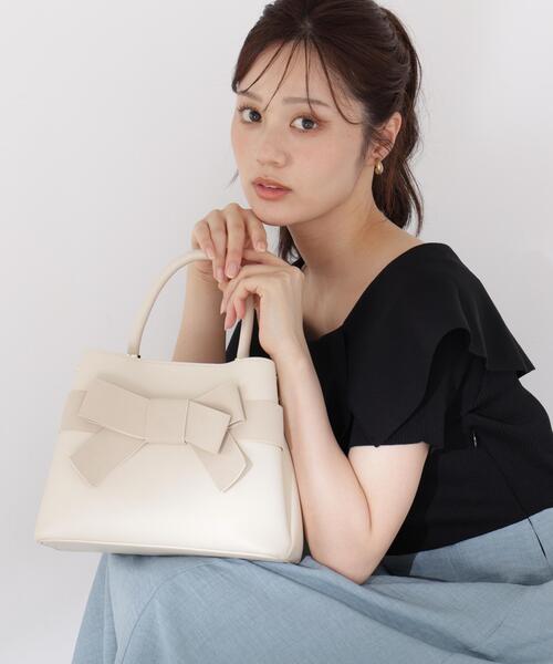 PROPORTION BODY DRESSING(プロポーションボディドレッシング)の「フロントリボンバッグ / 1216281802(ショルダーバッグ・レディース・ピンク/オフホワイト/ブラウン系その他・フリ-)」の1枚目の写真