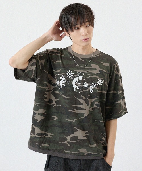 MSG（エムエスジー）の「グラフィックプリント迷彩半袖Tシャツ（Tシャツ/カットソー・メンズ・ベージュ/カーキ/チャコール・FREE）」の12枚目の写真