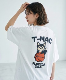 T-MAC OUTING（ティーマック アウティング）の「【T-MAC】コットン天竺 バスケキツネピクセル発泡プリント 半袖Tシャツ（Tシャツ/カットソー）」