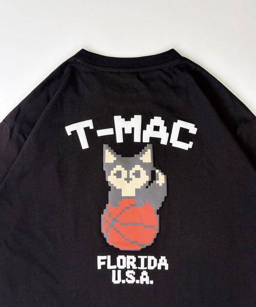 T-MAC OUTING(ティーマック アウティング)の「【T-MAC】コットン天竺 バスケキツネピクセル発泡プリント 半袖Tシャツ(Tシャツ/カットソー・メンズ・ブラック/ホワイト・M/LL/L)」の10枚目の写真