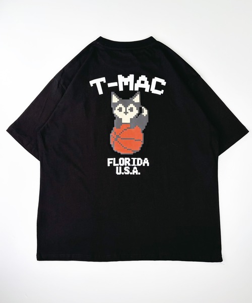 T-MAC OUTING(ティーマック アウティング)の「【T-MAC】コットン天竺 バスケキツネピクセル発泡プリント 半袖Tシャツ(Tシャツ/カットソー・メンズ・ブラック/ホワイト・M/LL/L)」の12枚目の写真