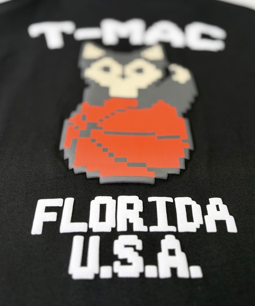 T-MAC OUTING(ティーマック アウティング)の「【T-MAC】コットン天竺 バスケキツネピクセル発泡プリント 半袖Tシャツ(Tシャツ/カットソー・メンズ・ブラック/ホワイト・M/LL/L)」の14枚目の写真