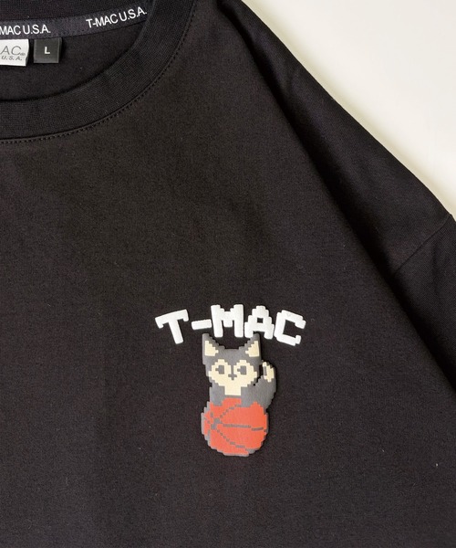 T-MAC OUTING(ティーマック アウティング)の「【T-MAC】コットン天竺 バスケキツネピクセル発泡プリント 半袖Tシャツ(Tシャツ/カットソー・メンズ・ブラック/ホワイト・M/LL/L)」の15枚目の写真