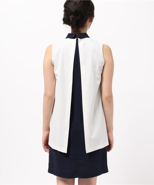 OUTLET（アウトレット）の「【'PalinkA】配色切替ノースリOnepiece（ワンピース・レディース・ベージュ/ホワイト・38/36）」の5枚目の写真