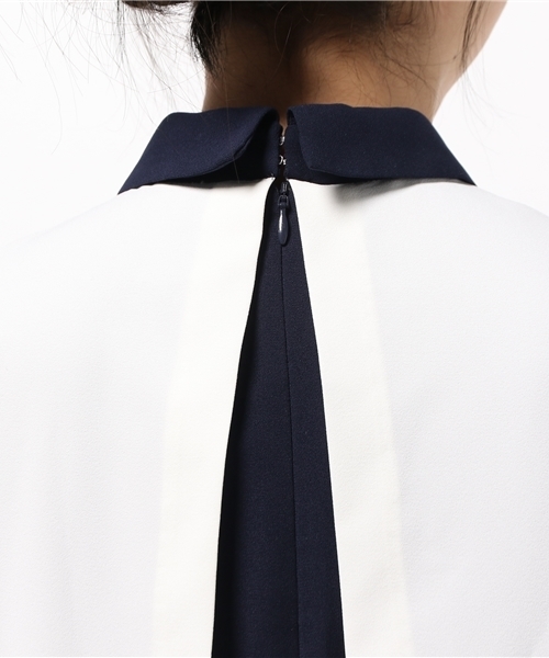 OUTLET（アウトレット）の「【'PalinkA】配色切替ノースリOnepiece（ワンピース・レディース・ベージュ/ホワイト・38/36）」の8枚目の写真