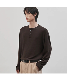 WORK ON BODY OFF（ワークオンボディオフ）の「レスティッドセミオーバーフィットヘンリーネックニット（4カラー）（ニット/セーター）」