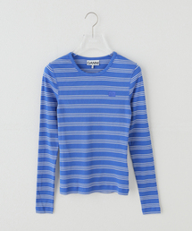 GANNI | GANNI / ガニー Soft cotton rib stripe LS(Tシャツ/カットソー)