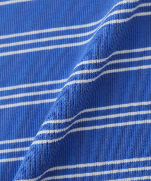 GANNI(ガニー)の「GANNI / ガニー Soft cotton rib stripe LS(Tシャツ/カットソー・レディース・ネイビー・SMALL)」の6枚目の写真