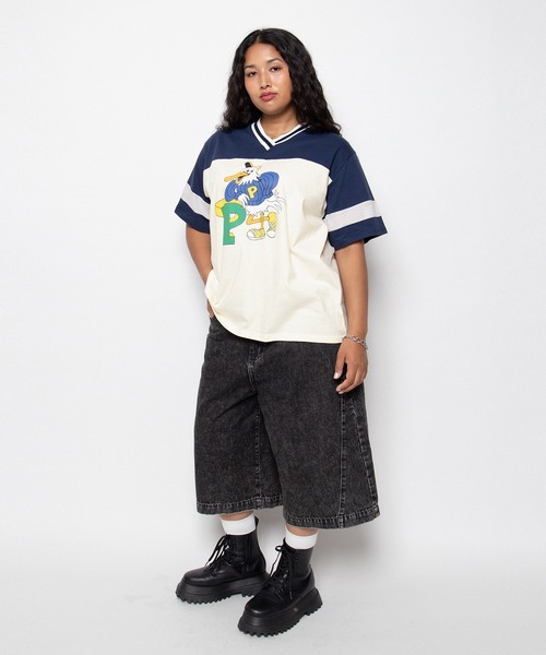 PUNYUS(プニュズ)の「【NEW SIZE】プレッピーユニフォームT(Tシャツ/カットソー・レディース・ネイビー/ピンク・5/4/3)」の7枚目の写真
