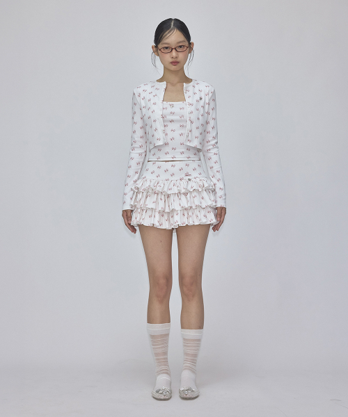 RONRON（ロンロン）の「DOUBLE RIBBON PATTERN CANCAN SKIRT WHITE（スカート・レディース・その他・MEDIUM/SMALL）」の2枚目の写真