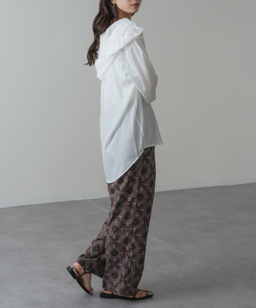 refinedworks（リファインドワークス）の「【refinedworks】大人 の 総柄 リラックス パンツ（その他パンツ・レディース・ブラック/ブラウン・FREE）」の3枚目の写真