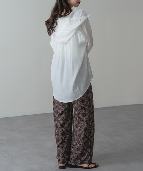 refinedworks（リファインドワークス）の「【refinedworks】大人 の 総柄 リラックス パンツ（その他パンツ・レディース・ブラック/ブラウン・FREE）」の4枚目の写真
