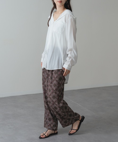 refinedworks（リファインドワークス）の「【refinedworks】大人 の 総柄 リラックス パンツ（その他パンツ・レディース・ブラック/ブラウン・FREE）」の5枚目の写真