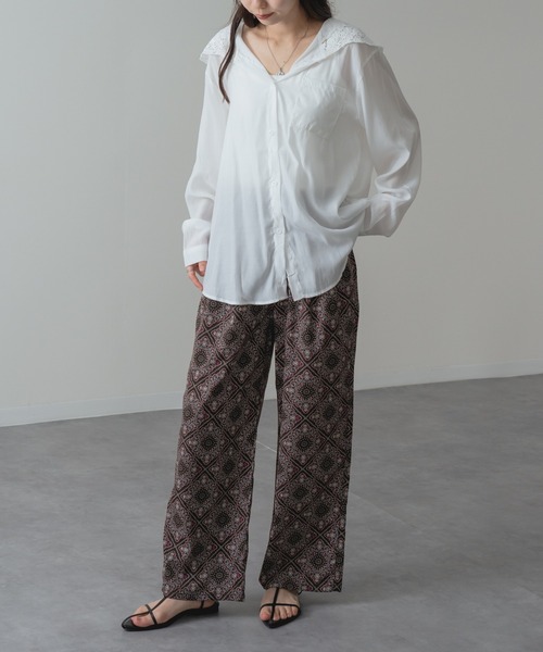 refinedworks（リファインドワークス）の「【refinedworks】大人 の 総柄 リラックス パンツ（その他パンツ・レディース・ブラック/ブラウン・FREE）」の6枚目の写真