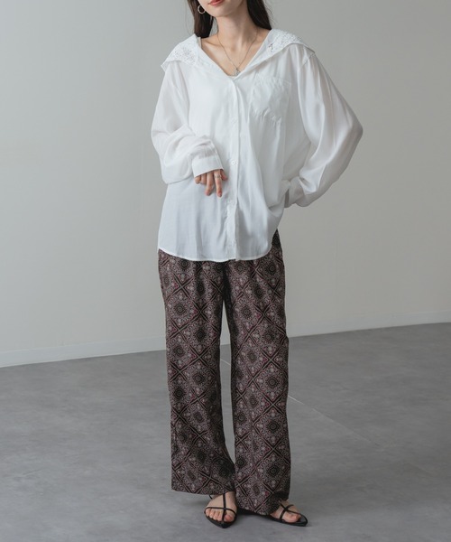 refinedworks（リファインドワークス）の「【refinedworks】大人 の 総柄 リラックス パンツ（その他パンツ・レディース・ブラック/ブラウン・FREE）」の7枚目の写真