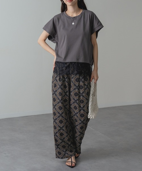 refinedworks（リファインドワークス）の「【refinedworks】大人 の 総柄 リラックス パンツ（その他パンツ・レディース・ブラック/ブラウン・FREE）」の9枚目の写真