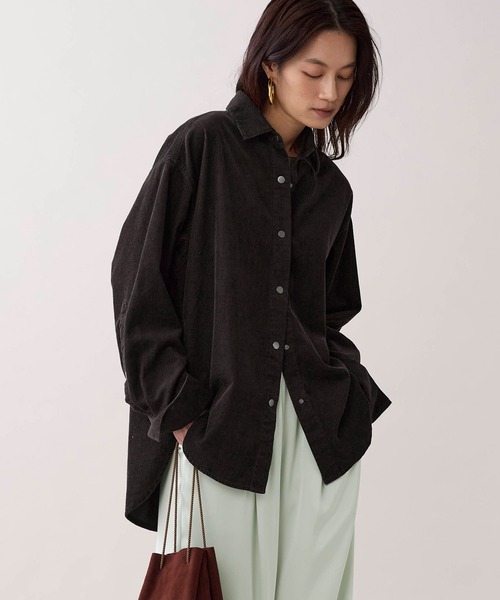 marmors(マルモア)の「【marmors】コーデュロイシャツ〈セットアップ対応〉(シャツ/ブラウス・レディース・ブラウン/モカ・36)」の2枚目の写真