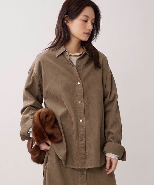 marmors(マルモア)の「【marmors】コーデュロイシャツ〈セットアップ対応〉(シャツ/ブラウス・レディース・ブラウン/モカ・36)」の1枚目の写真