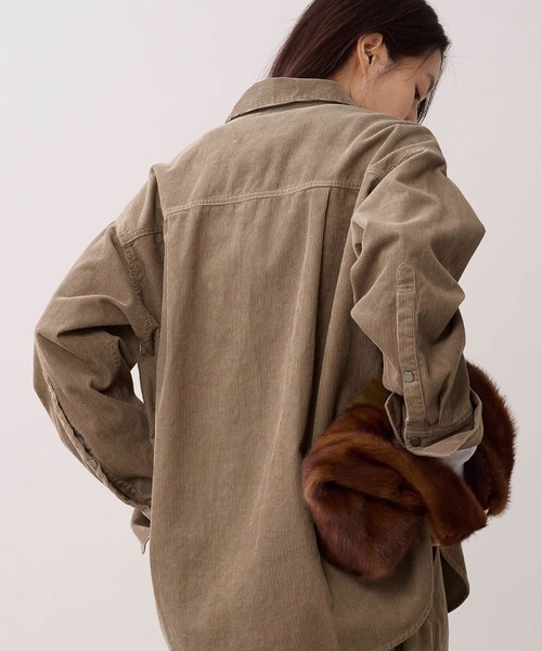 marmors(マルモア)の「【marmors】コーデュロイシャツ〈セットアップ対応〉(シャツ/ブラウス・レディース・ブラウン/モカ・36)」の4枚目の写真