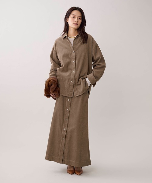 marmors(マルモア)の「【marmors】コーデュロイシャツ〈セットアップ対応〉(シャツ/ブラウス・レディース・ブラウン/モカ・36)」の11枚目の写真