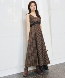 WILLSELECTION（ウィルセレクション）の「レーストリムチェックキャミワンピース（ワンピース）」