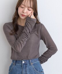 【WEB限定】シアー袖シャーリングプルオーバー