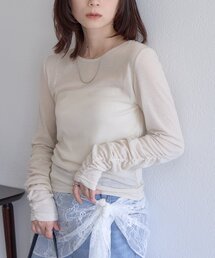 【WEB限定】シアー袖シャーリングプルオーバー