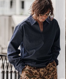 Asymmetry neck polo / アシンメトリーネックポロ（ポロシャツ）｜EPNK