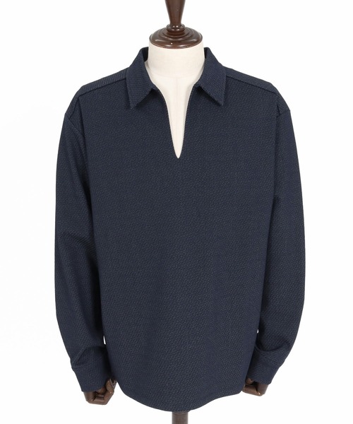 CAMBIO（カンビオ）の「ms6615-Twill Skipper Polo Shirt スキッパーポロシャツ(GM-A6202W-001)（ポロシャツ・メンズ・ネイビー/コバルトブルー/チャコール・S/M/L）」の18枚目の写真