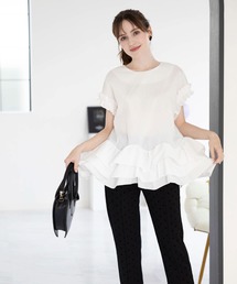 M y u（ミュー）の「DOT美脚見せテーパードパンツ（その他パンツ）」
