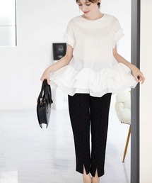 M y u（ミュー）の「DOT美脚見せテーパードパンツ（その他パンツ）」