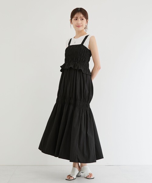 Jayro（ジャイロ）の「シャーリングペプラムジャンスカ（ワンピース・レディース・カーキ/ブラック/チャコールグレー・M）」の5枚目の写真