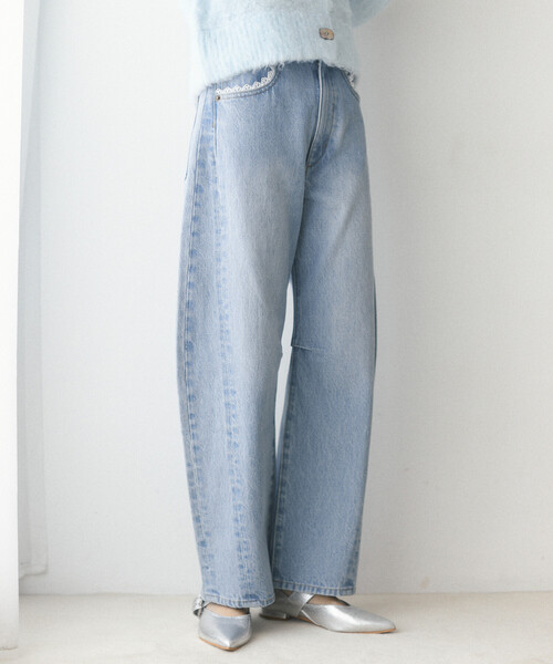 Firsthand(ファーストハンド)の「Firsthand/ファーストハンド レース カーブデニム【限定展開】(デニムパンツ・レディース・ネイビー/ブラック/サックスブルー・X-SMALL/SMALL/MEDIUM)」の5枚目の写真